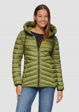 s.Oliver Leichte Steppjacke mit Logo-Kapuze - guacamole