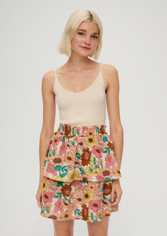 s.Oliver Mini-Rock aus reiner Baumwolle - beige