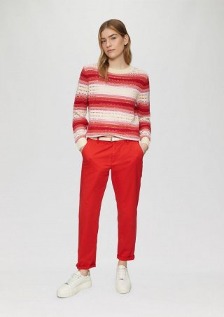 s.Oliver Chino mit geflochtenem Gürtel und Garment Dye - rot