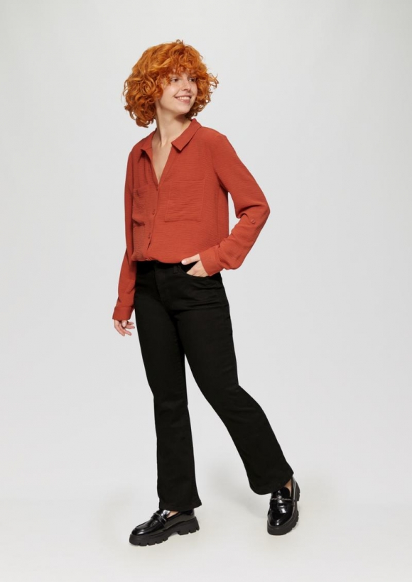 s.Oliver Jeans Reena / Slim Fit / Mid Rise / Flared Leg - schwarz