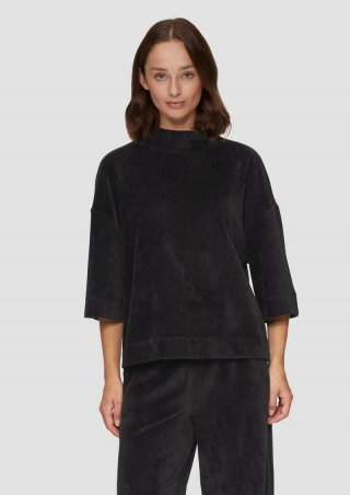 s.Oliver Sweatshirt mit Cord-Struktur - schwarz