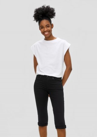 s.Oliver Denim-Capri / Slim Fit / Mid Rise / Slim Leg - schwarz