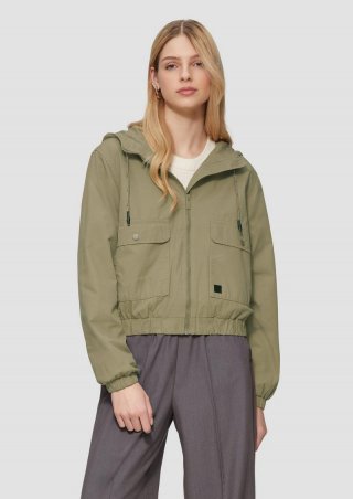 s.Oliver Blouson aus Baumwolle mit Kapuze - tannengrün