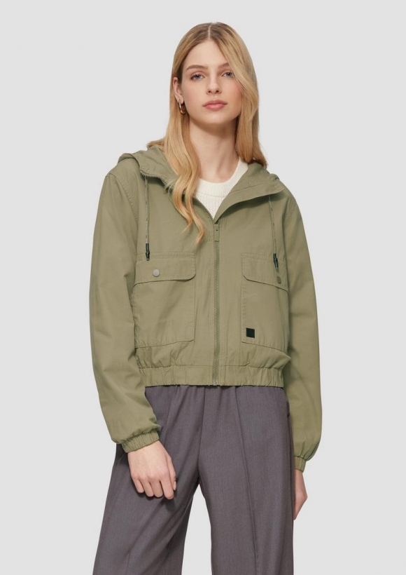s.Oliver Blouson aus Baumwolle mit Kapuze - tannengrün