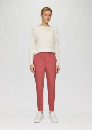 s.Oliver Klassische Cigarette-Pants aus Baumwollsatin - pink