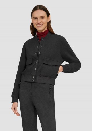 s.Oliver Blouson aus Interlock-Jersey - dunkelgrau