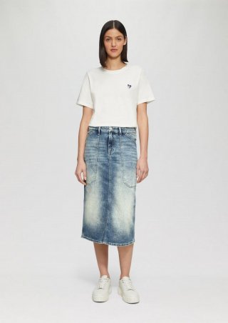 s.Oliver Midi-Jeansrock mit Schlitz - blau