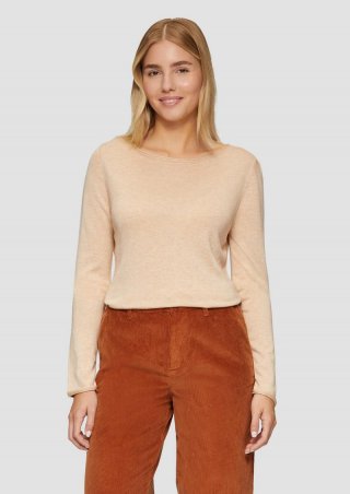 s.Oliver Leichter Feinstrickpullover mit Rollkante - sandfarben