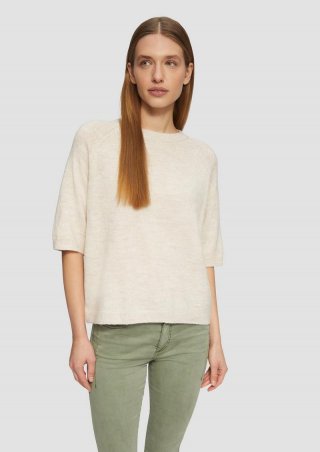 s.Oliver Kurzarmpullover im Relaxed Fit - beige