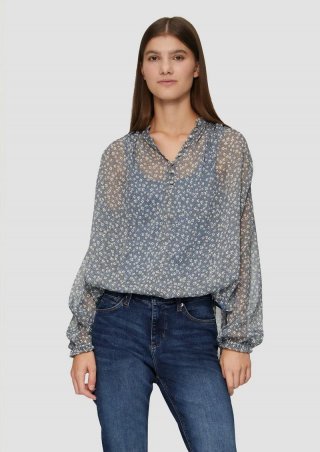 s.Oliver Jeans Reena / Slim Fit / High Rise / Flared Leg / Doppelter Bund - blau