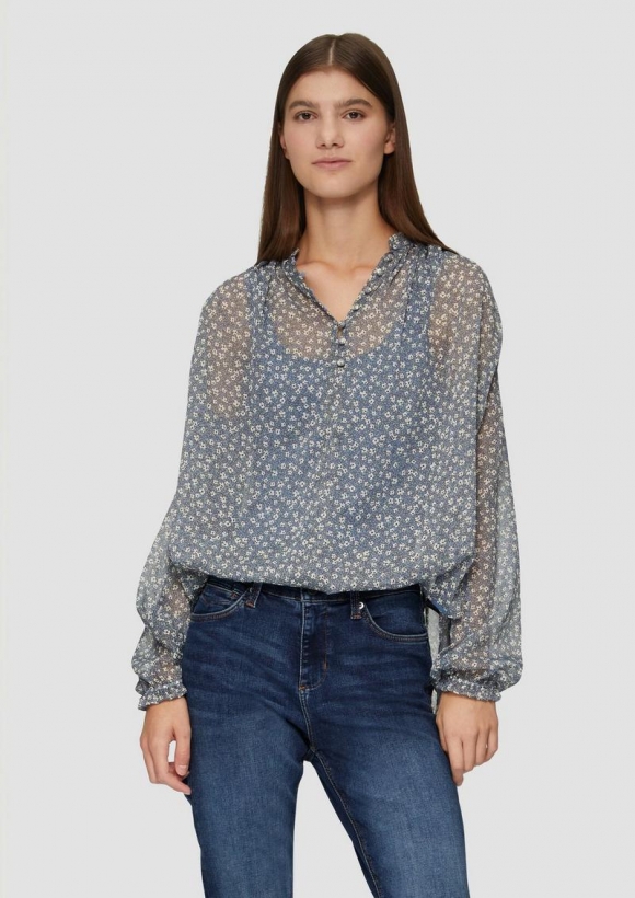 s.Oliver Jeans Reena / Slim Fit / High Rise / Flared Leg / Doppelter Bund - blau