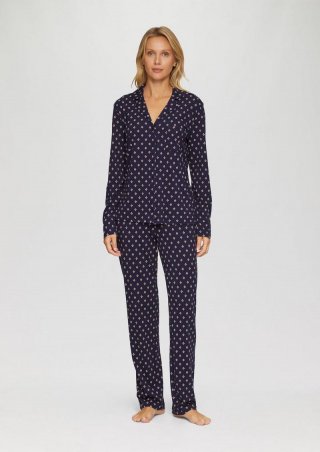 s.Oliver Pyjama mit Print - navy
