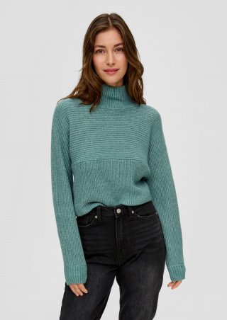 s.Oliver Pullover mit Srickmuster - minze