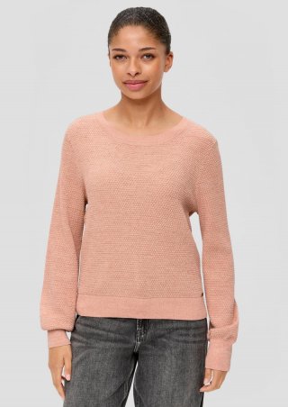 s.Oliver Feinstrickpullover mit Glitzergarn - pfirsich