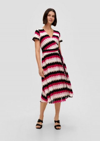 s.Oliver Midi-Kleid aus Strickjersey - pink