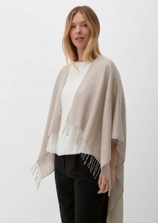 s.Oliver Cape mit Fransen - helles beige