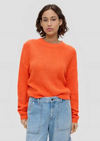 s.Oliver Leichter Sommerstrickpullover im Relaxed Fit - koralle