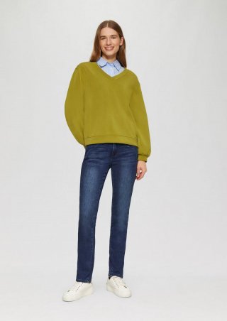 s.Oliver Jeans Betsy / Slim Fit / Mid Rise / Slim Leg / Ziernaht - blau