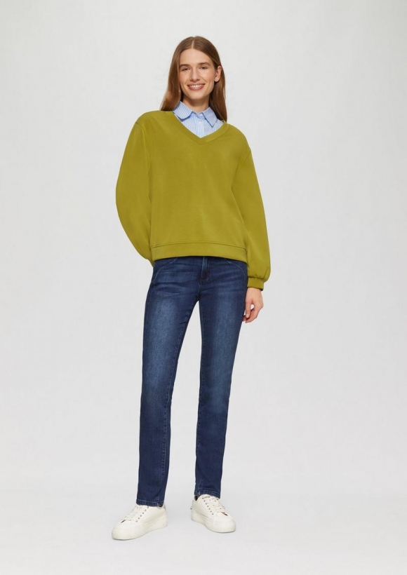 s.Oliver Jeans Betsy / Slim Fit / Mid Rise / Slim Leg / Ziernaht - blau