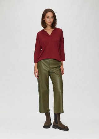 s.Oliver Culotte aus Lederimitat mit Nahtdetails - olivgrün