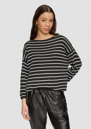 s.Oliver Leichter Strickpullover aus Viskosemix - schwarz