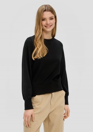 s.Oliver Sweatshirt aus Interlockjersey - schwarz