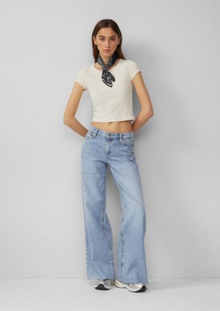 s.Oliver Jeans Catie / Slim Fit / Mid Rise / Wide Leg | QS x Vanessa Mai - blau