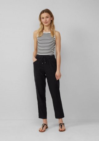 s.Oliver Ankle-Jogpants aus Leinenmix - schwarz