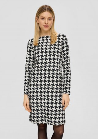 s.Oliver Jerseykleid mit Ottoman-Struktur - schwarz