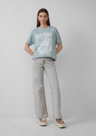 s.Oliver Jeans Catie / Slim Fit / Low Rise / Wide Leg - grau