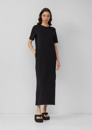 s.Oliver Langes Jerseykleid aus Baumwolle - schwarz