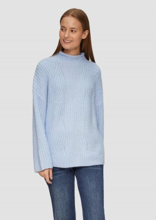 s.Oliver Relaxed Fit Pullover aus Alpakamix - hellblau