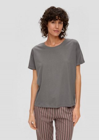 s.Oliver Pyjamashirt aus Viskose-Baumwollmix - dunkelgrau