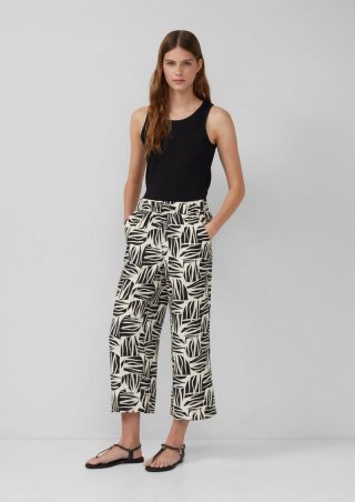 s.Oliver Culotte aus Viskosemix mit All-over-Print - schwarz