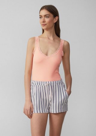 s.Oliver Pyjama-Tank Top mit Spitzen-Detail - hellorange