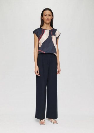 s.Oliver Hose aus Viskosemix mit Bundfalten - navy