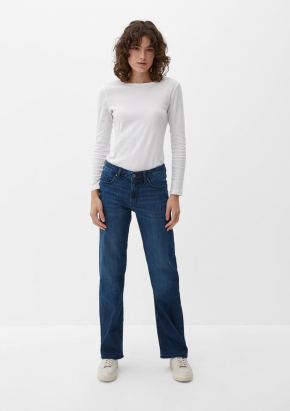 s.Oliver Jeans Karolin / Regular Fit / Mid Rise / Straight Leg - tiefblau