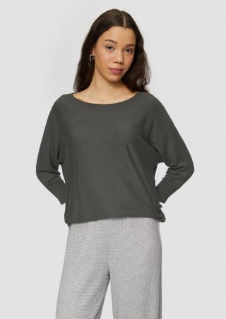 s.Oliver Strickpullover mit Fledermausärmeln - anthrazit