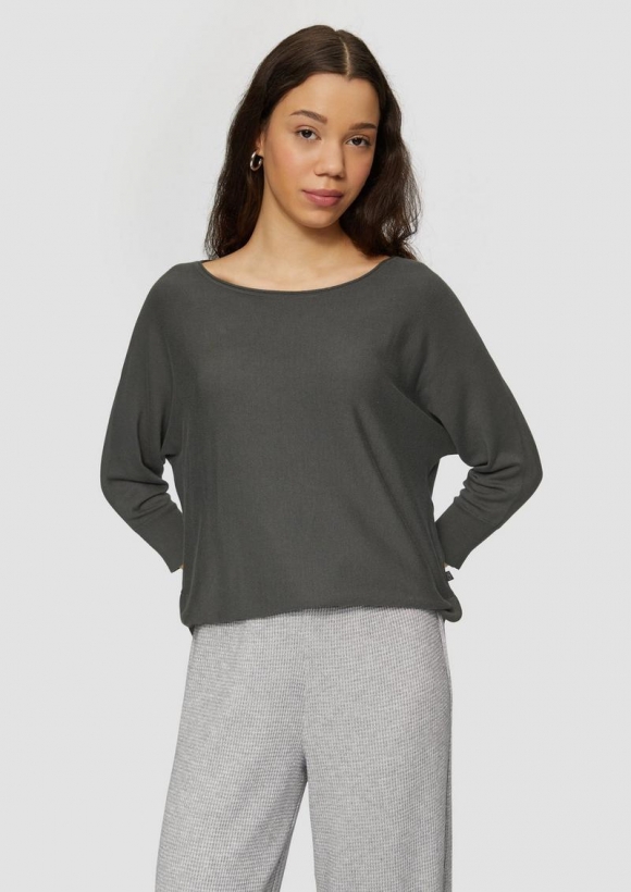 s.Oliver Strickpullover mit Fledermausärmeln - anthrazit