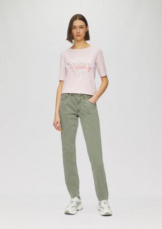 s.Oliver Jeans Betsy / Slim Fit / Mid Rise / Slim Leg / Garment Dye - olivgrün