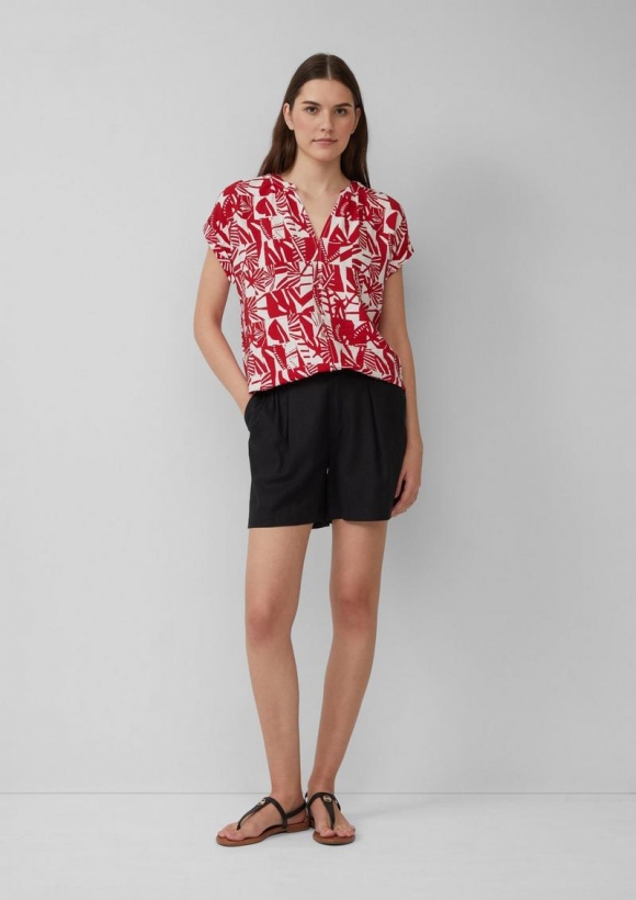 s.Oliver Shorts aus Leinenmix mit Eingrifftaschen - schwarz