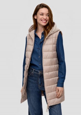 s.Oliver Steppweste mit Kapuze - helles beige