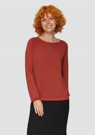 s.Oliver Pullover mit Strukturmuster aus Viskosemix - rubinrot