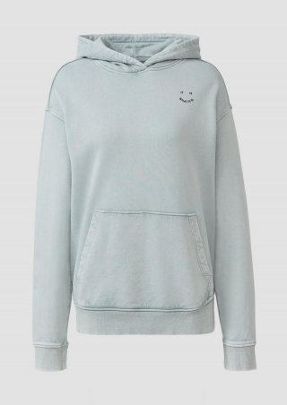 s.Oliver Unisex Sweatshirt mit Backprint und Wascheffekt - salbeigrün