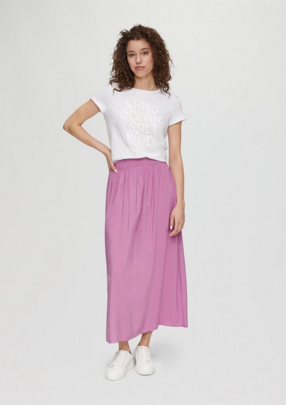 s.Oliver Jersey-Rock mit elastischem Bund in High Rise - lavendel