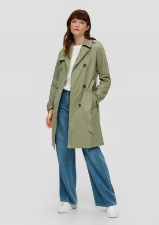 s.Oliver Trenchcoat mit Bindegürtel - helles olivgrün