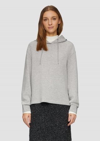 s.Oliver Hoodie aus Scuba im Relaxed Fit - grau meliert