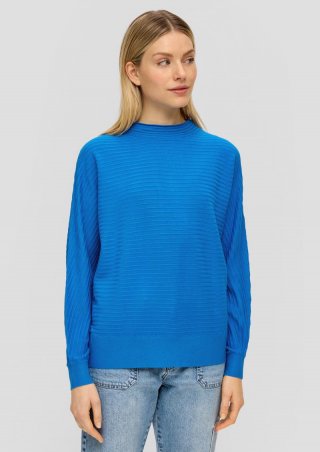 s.Oliver Strickpullover mit Fledermausärmeln - royalblau