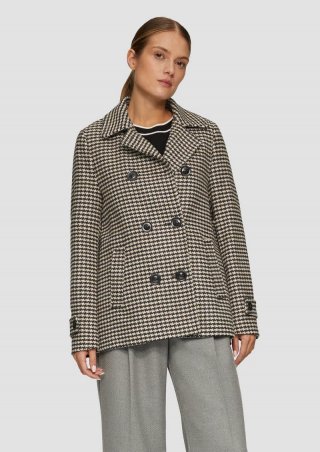 s.Oliver Cabanjacke mit Hahnentrittmuster - schwarz