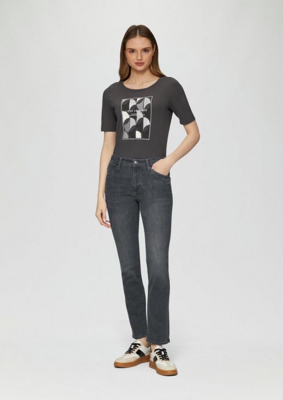 s.Oliver Jeans Betsy / Slim Fit / Mid Rise / Slim Leg - schiefergrau